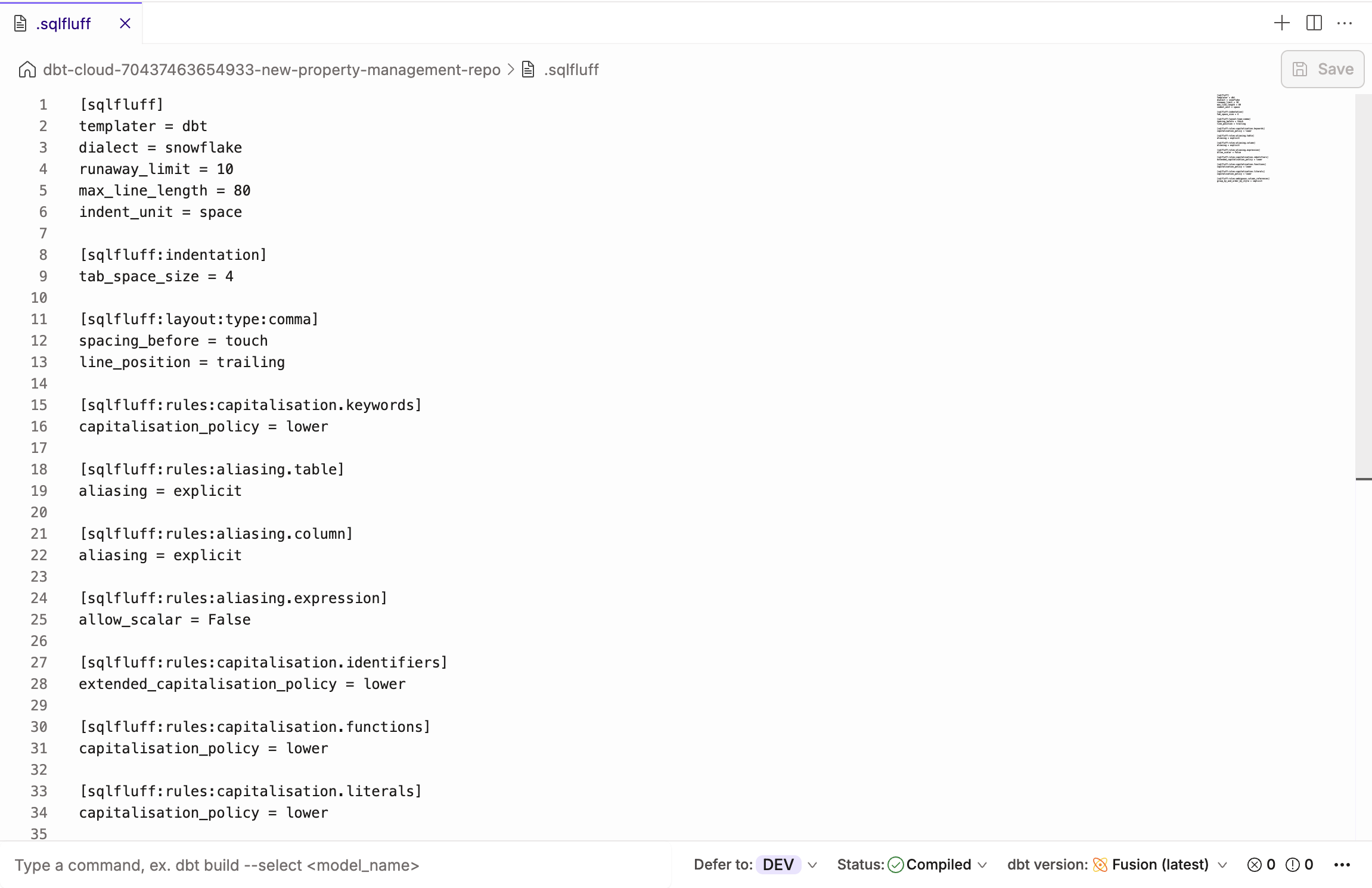 Customize linting by configuring your own linting code rules, including dbtonic linting/styling.